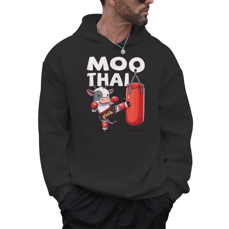 Muay Thai Moo Thai Thai Boxing For Youth Muay Thai Cow Men Hoodie
