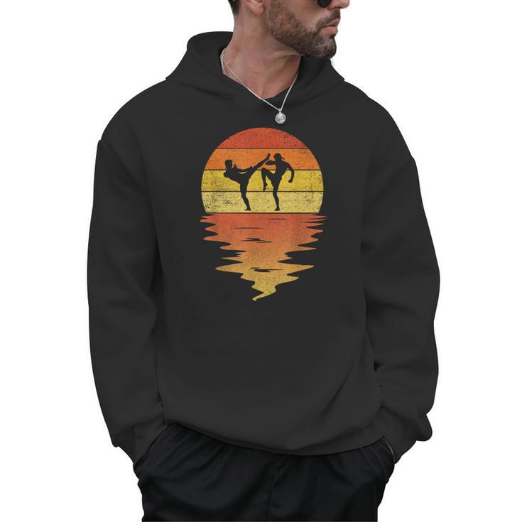 Muay Thai Shirt Retro Sunset 70s Vintage Muay Thai Men Hoodie