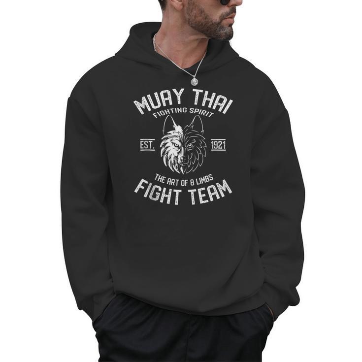 Muay Thai Wolf Fight Team Nak Muay Kickboxing Men Hoodie