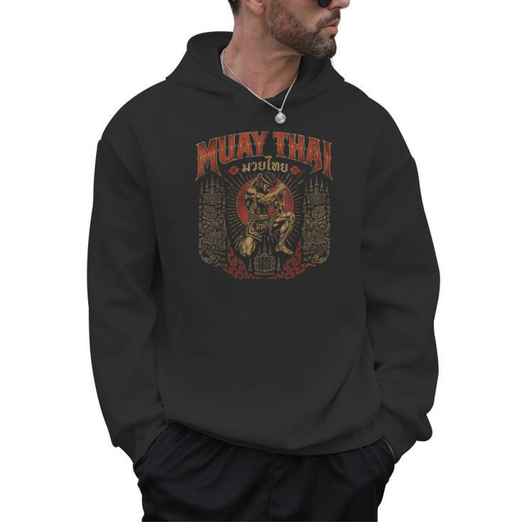 Retro Muay Thai Discipline Thai Boxing Warrior Art Men Hoodie