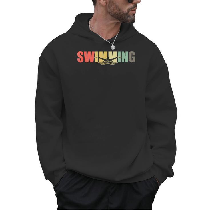 Retro Swimming Vintage Swimming Swimmer Men Hoodie