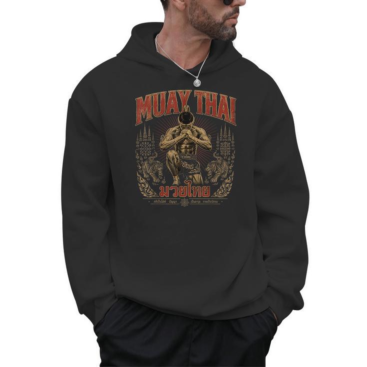 Retro Thailand Muay Thai Thai Boxing Fighter Art Men Hoodie