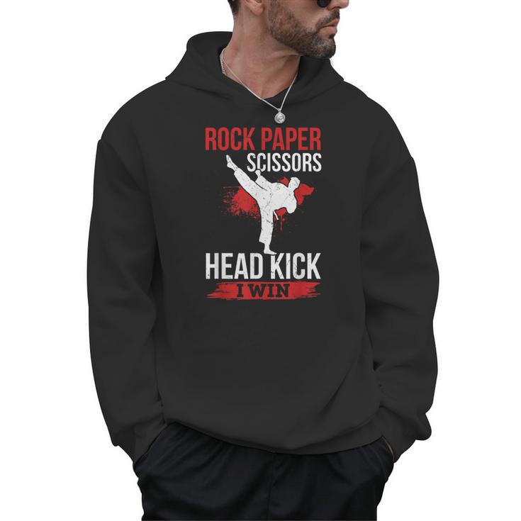 Rock Paper Scissors Head Kick I Win Muay Thai Men Hoodie