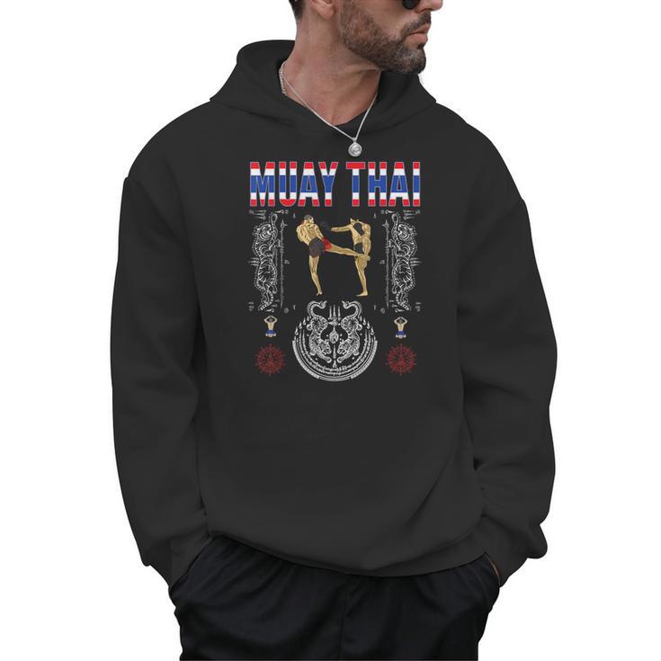 Sawadee Thai Traditional Sak Yant Thai Twin Tiger Muay Thai Men Hoodie