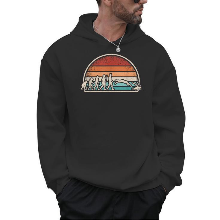 Swimming Evolution Retro Swim Swimmer Men Women Men Hoodie
