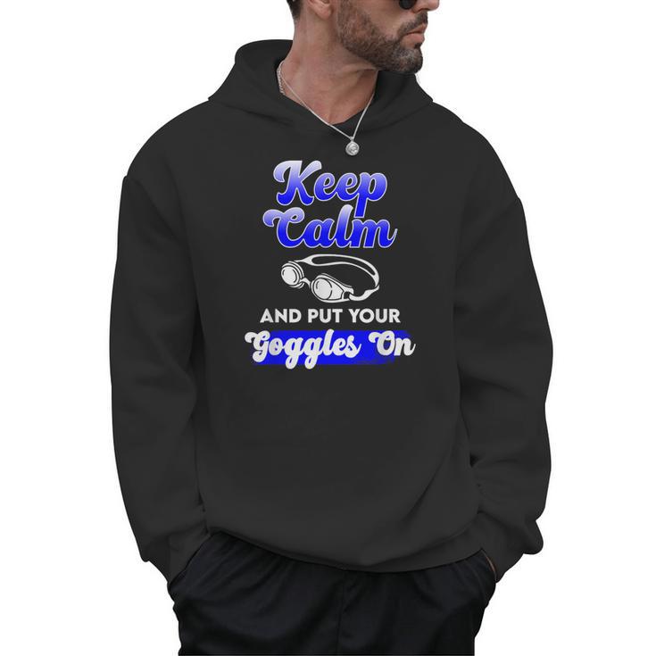 Swimming Goggles Saying Swim Team Gear Men Hoodie