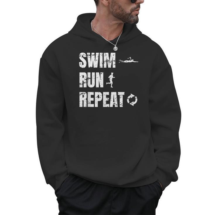 Swimrun Endurance Sports Swimming Running Swim Run Men Hoodie