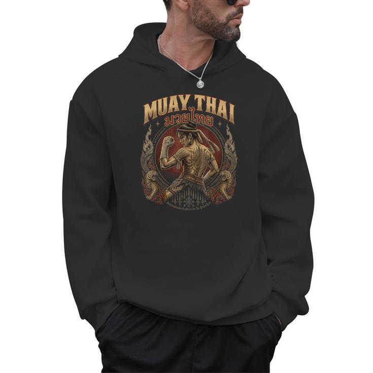 Vintage Muay Thai Flag Thailand Thai Boxing Fighter Men Hoodie