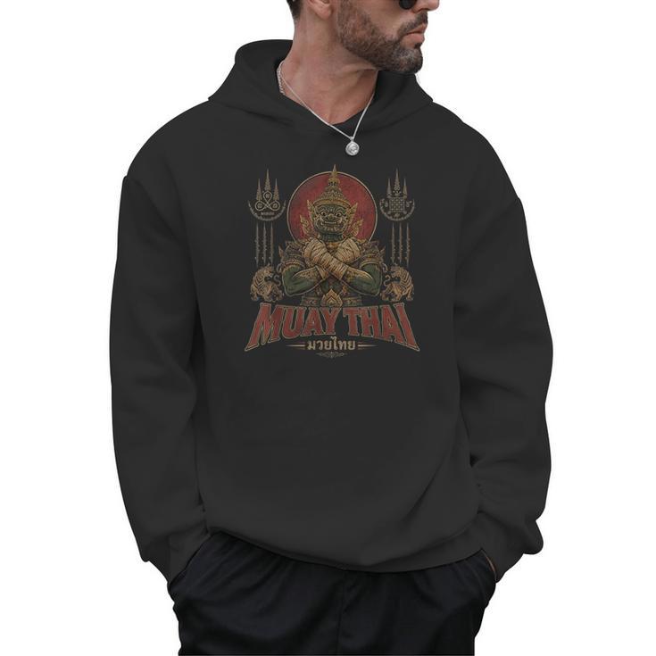 Vintage Muay Thai Respect Thai Boxing Fighter Thai Giant Men Hoodie