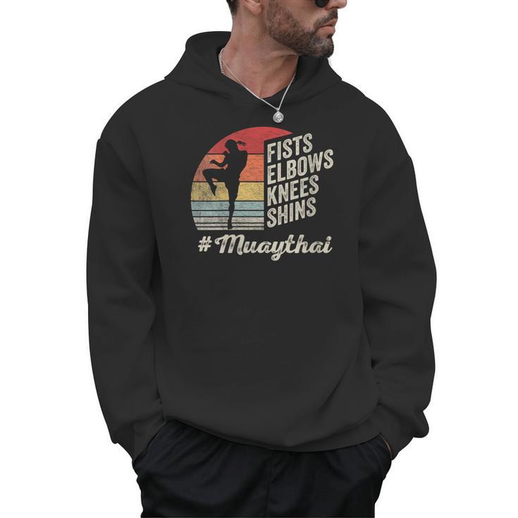Women's Muay Thai Martial Arts Fighter Retro Vintage Sunset Graphic Men Hoodie