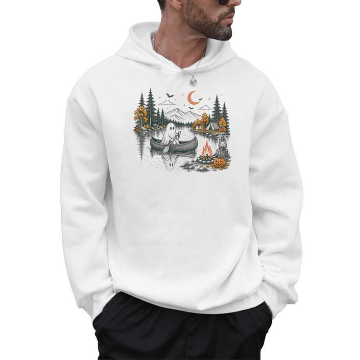 Canoe Ghost Camping Ghost Lake Halloween Spooky Fall Camping Men Hoodie