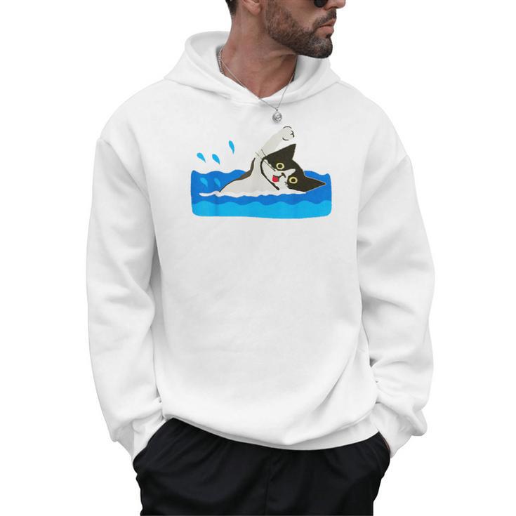 Cat Swimming Pool Men Hoodie