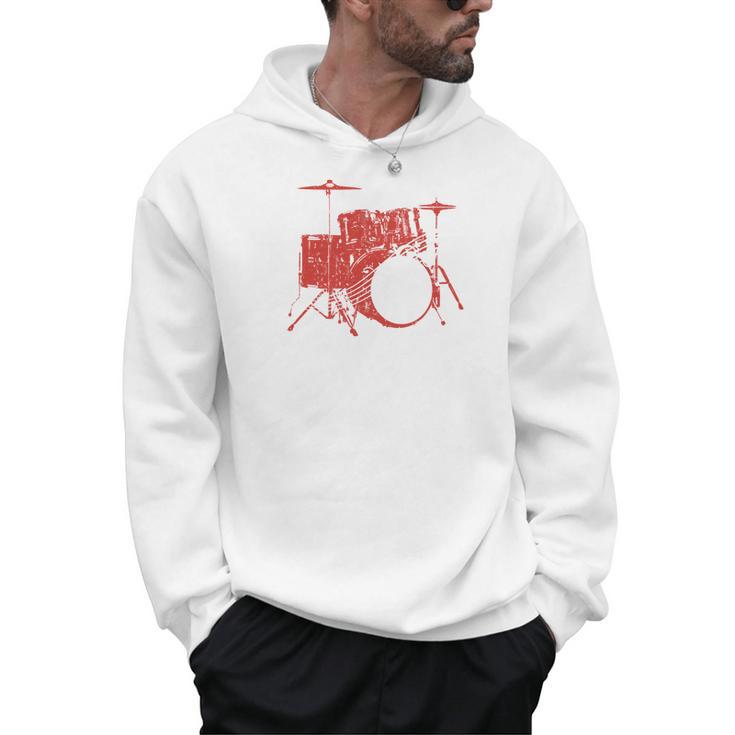 Drum Kit Drummer Band Musical Instrument Rock Music Men Hoodie