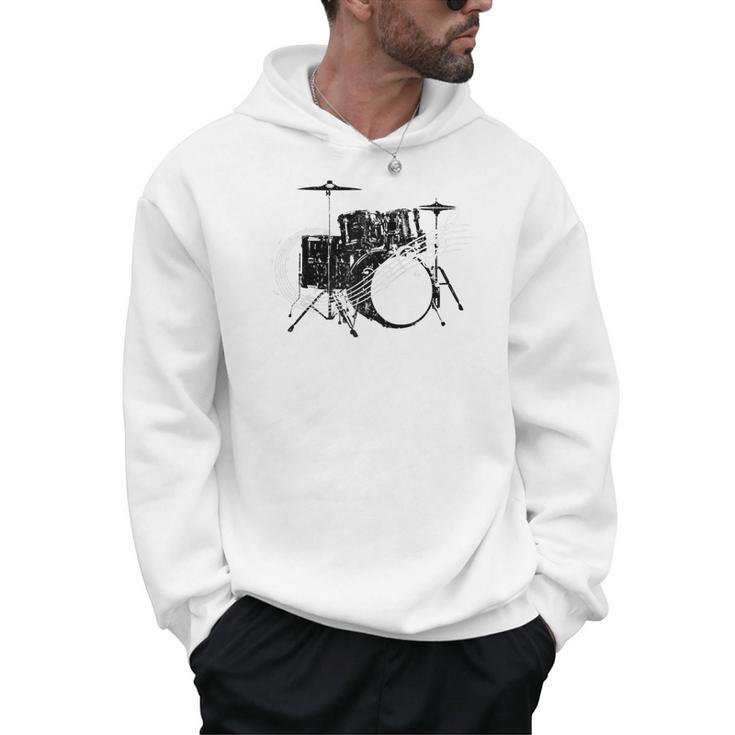 Drum Kit Drummer Band Musical Instrument Rock Music Raglan Baseball Tee Men Hoodie