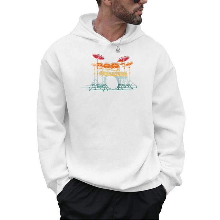 Drum Kit Musical Retro Instrument Musician Raglan Baseball Tee Men Hoodie
