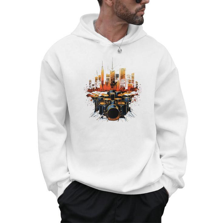 Drumset Drum Kit Music Drummer Drumming Raglan Baseball Tee Men Hoodie