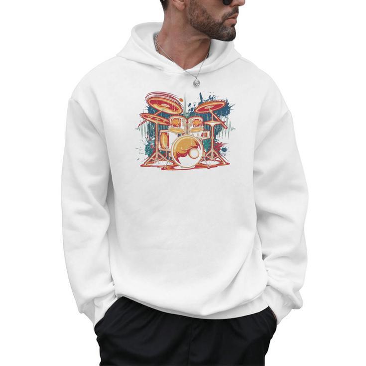 Dynamic Drum Kit For Drummers And Rock Music Lovers Sweatshirt Men Hoodie