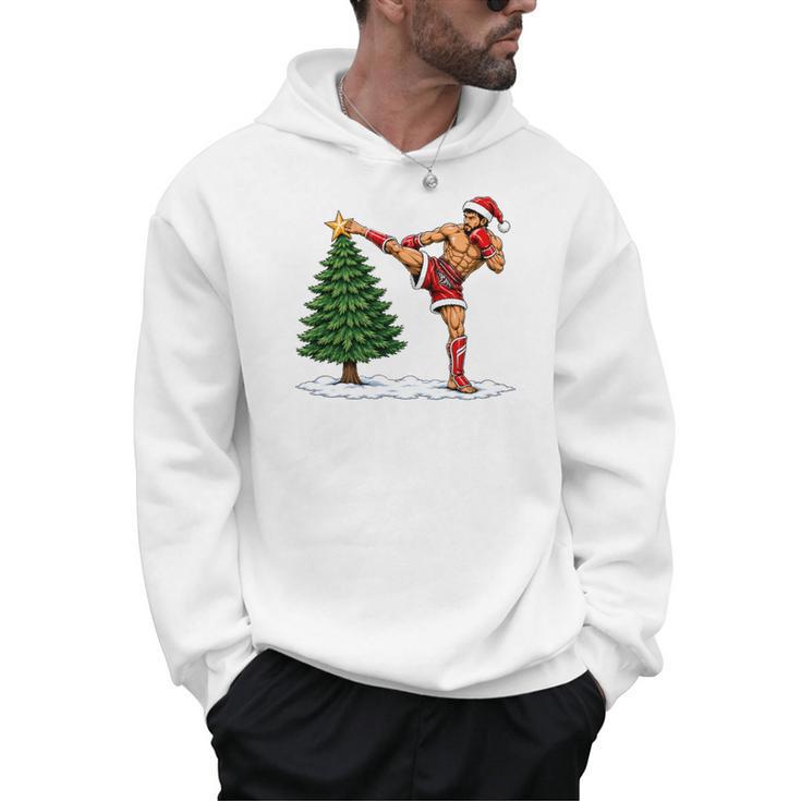 Festive Muay Thai Santa Christmas Men Hoodie