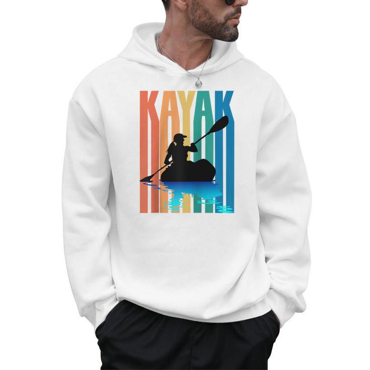 Kayaking Kayak Retro Art Canoe Raglan Baseball Tee Men Hoodie