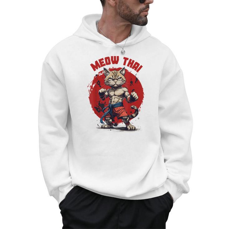 Meow Thai Funny Muay Thai And Cats Lover Men Hoodie