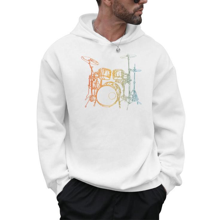 Vintage Drummer Drum Kit Men Hoodie