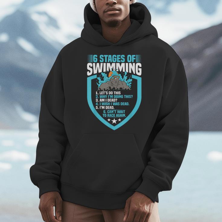 6 Stages Of Swimming Joke Sports Athlete Pool Swimmer Men Hoodie 6 Stages Of Swimming Joke Sports Athlete Pool Swimmer Men Hoodie