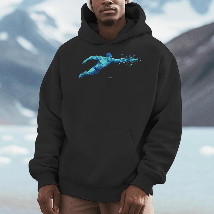 Blue Water Swimming In Freestyle Stroke Men Hoodie Blue Water Swimming In Freestyle Stroke Men Hoodie