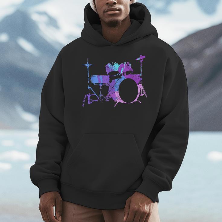Cool Drum Kit Percussion Vintage Retro Drummer Costume Men Hoodie Cool Drum Kit Percussion Vintage Retro Drummer Costume Men Hoodie