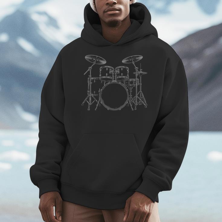 Drum Kit Rock Music Percussion Men Hoodie Drum Kit Rock Music Percussion Men Hoodie
