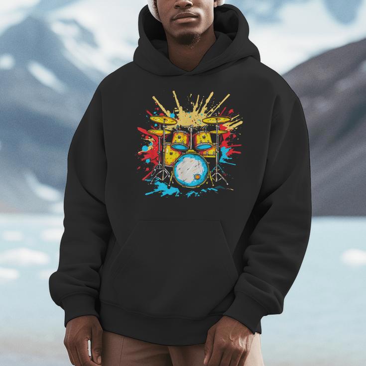 Drum Kit Steamwave Music Band Men Hoodie Drum Kit Steamwave Music Band Men Hoodie