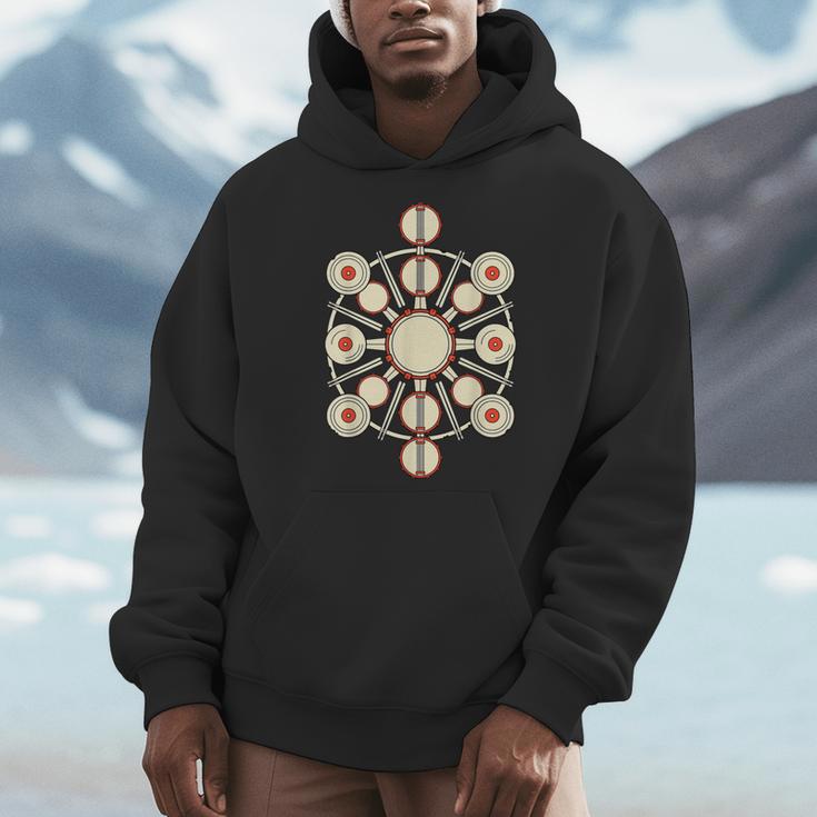 Drummer Drum Kit Mandala Percussionist Music Lover Men Hoodie