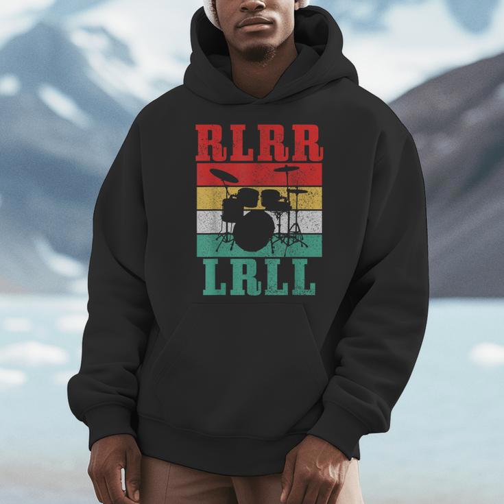 Drummer RLRR LRLL Vintage Drum Kit Men Hoodie Drummer RLRR LRLL Vintage Drum Kit Men Hoodie