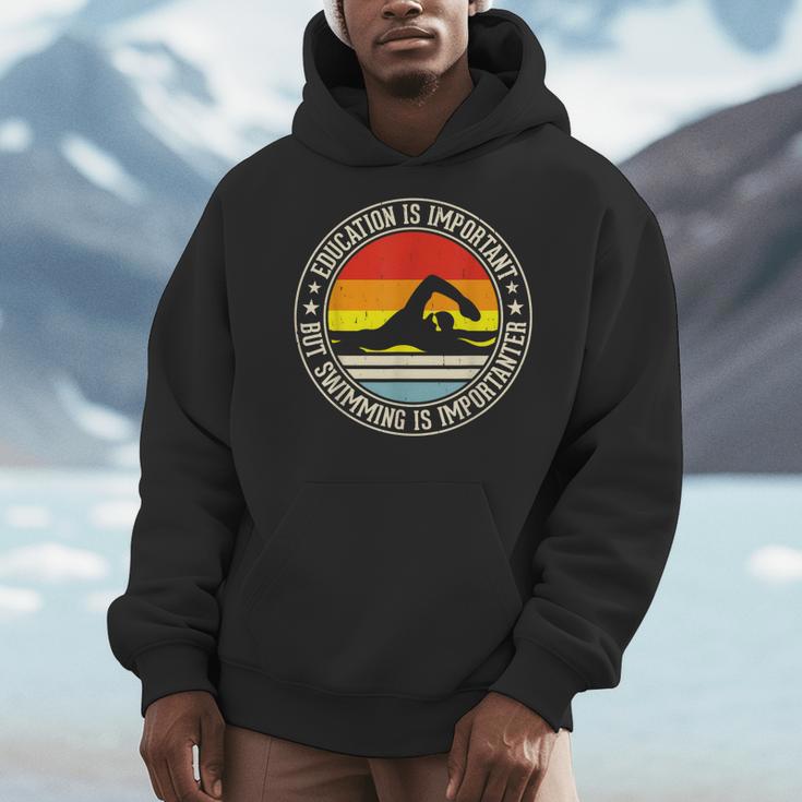 Education Is Important But Swimming Is Importanter Men Hoodie