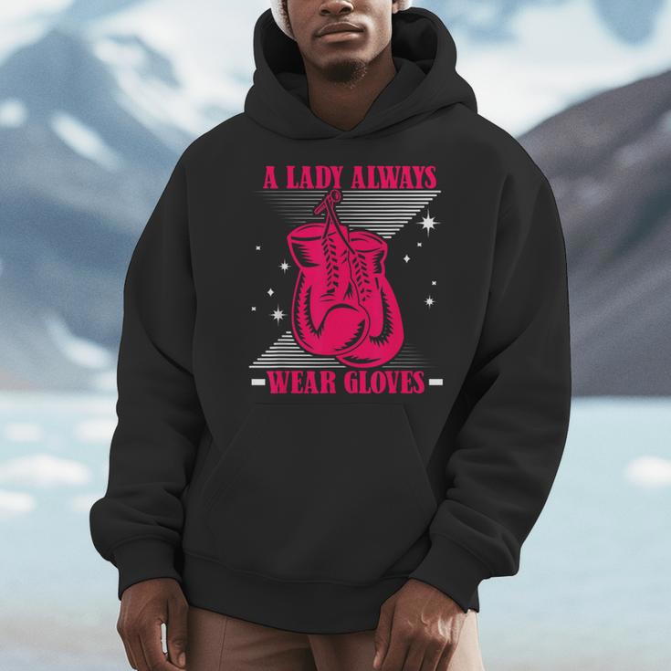A Lady Always Wear Gloves Kickboxer Fan Muay Thai Boxing Men Hoodie A Lady Always Wear Gloves Kickboxer Fan Muay Thai Boxing Men Hoodie