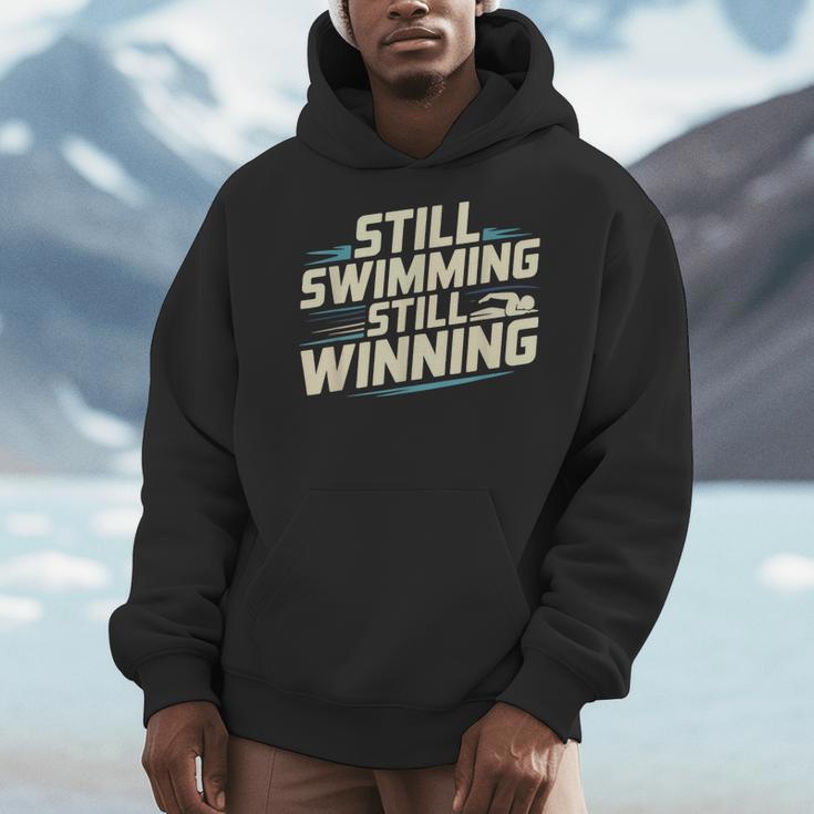Masters Swimmer Still Swimming Competing Winning Adult Men Hoodie Masters Swimmer Still Swimming Competing Winning Adult Men Hoodie