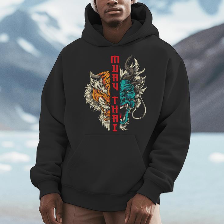 Muay Thai Thai Boxing Dragon Tiger Men Hoodie Muay Thai Thai Boxing Dragon Tiger Men Hoodie