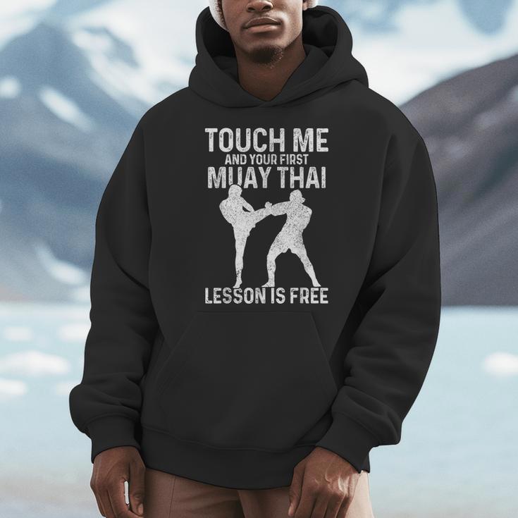 Muay Thai Boxing Kickboxing Your First Lesson Is Free Men Hoodie Muay Thai Boxing Kickboxing Your First Lesson Is Free Men Hoodie