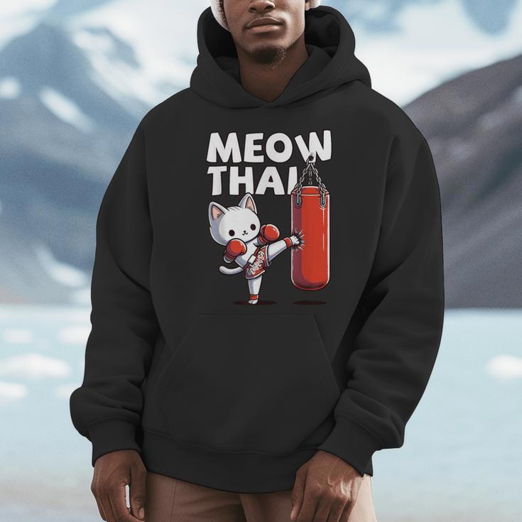 Muay Thai Cat Meow Thai Thai Boxing For Youth Muay Thai Men Hoodie