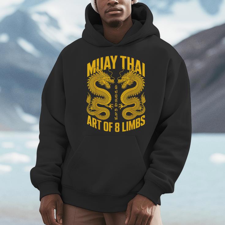 Muay Thai Dragons Thai Boxing Fighter Men Hoodie