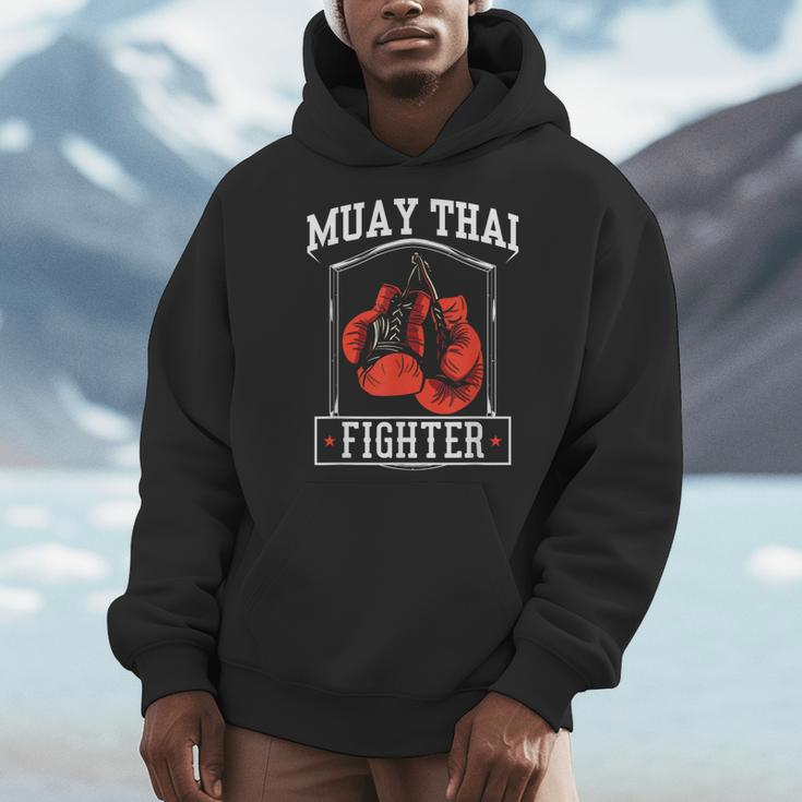 Muay Thai Fighter Hobby Boxing Martial Arts Men Hoodie