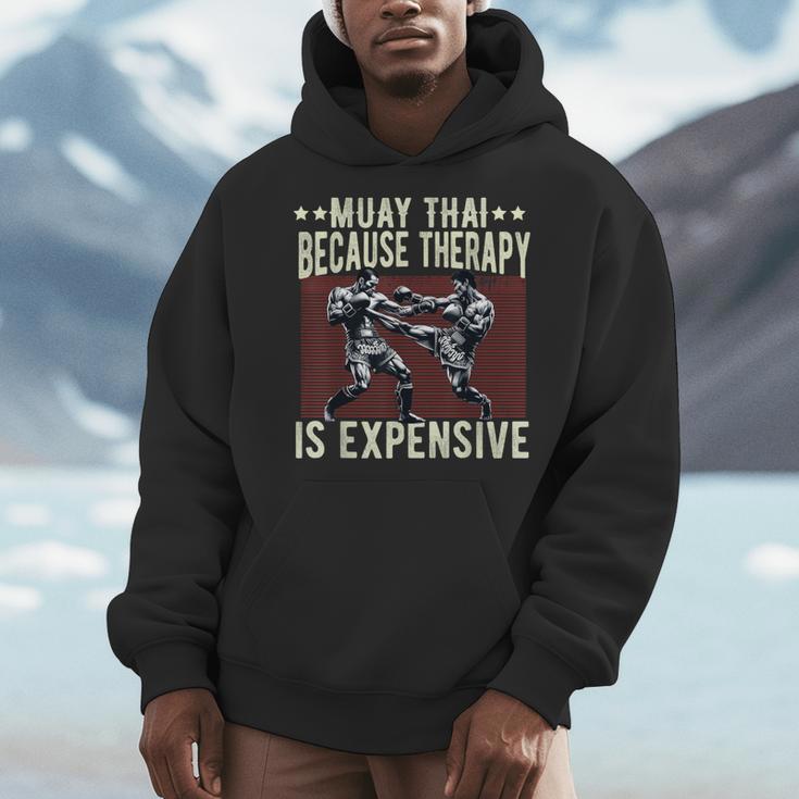 Muay Thai Fighter For Men Dad Boys Thai Kickboxing Fighting Men Hoodie