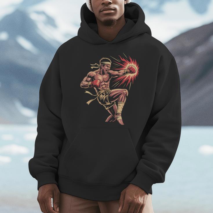 Muay Thai Fighter Southpaw Stance Minimal Silhouette Clean Men Hoodie Muay Thai Fighter Southpaw Stance Minimal Silhouette Clean Men Hoodie
