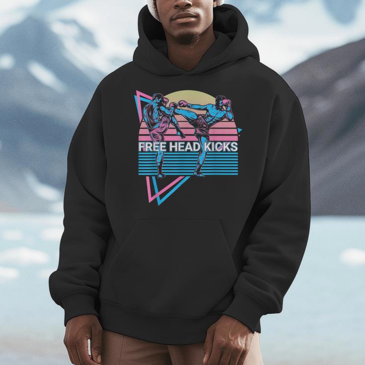 Muay Thai Kickboxing Retro Free Head Kicks Men Hoodie Muay Thai Kickboxing Retro Free Head Kicks Men Hoodie