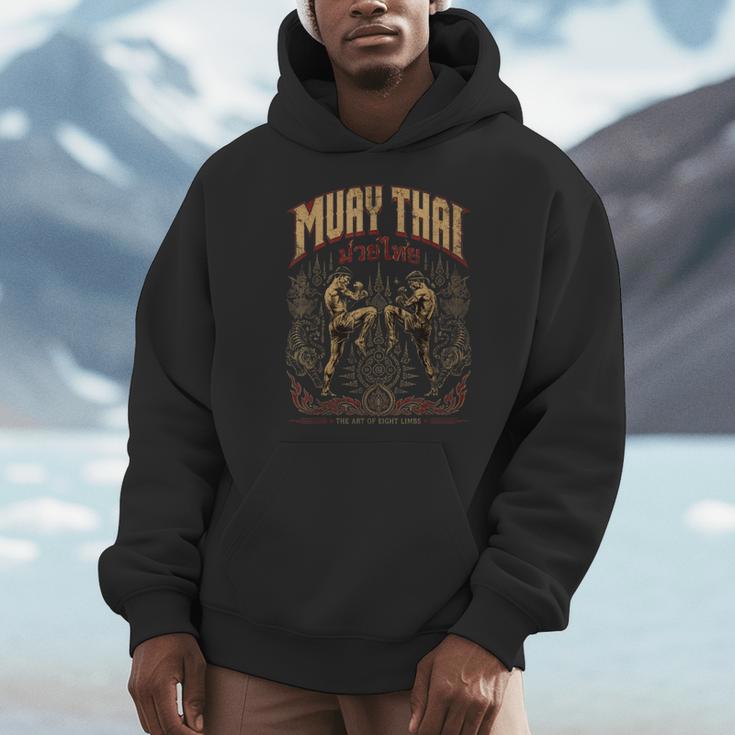 Muay Thai Nak Muay Vintage Thai Boxing Warrior Art Men Hoodie Muay Thai Nak Muay Vintage Thai Boxing Warrior Art Men Hoodie