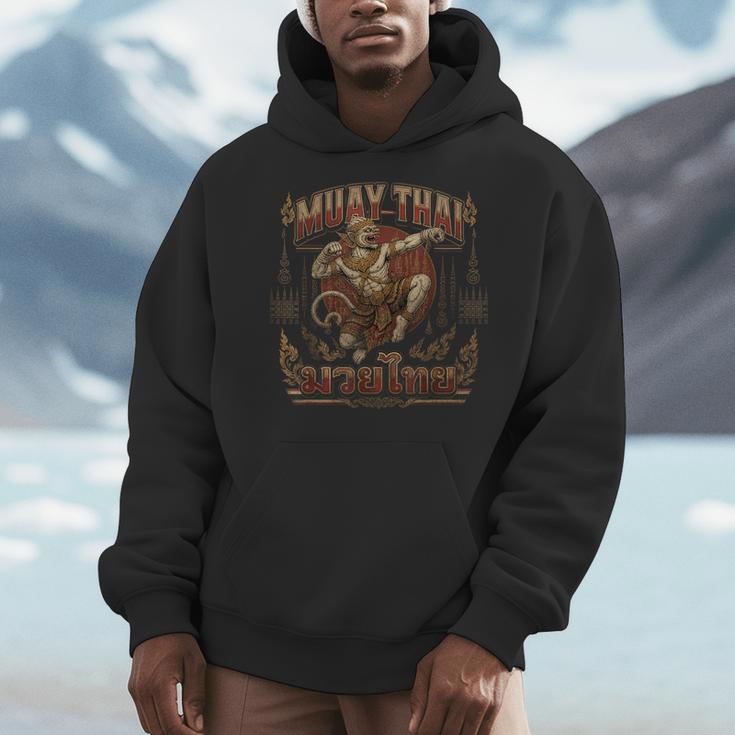 Muay Thai Power Vintage Thai Boxing Warrior Fighter Monkey Men Hoodie Muay Thai Power Vintage Thai Boxing Warrior Fighter Monkey Men Hoodie