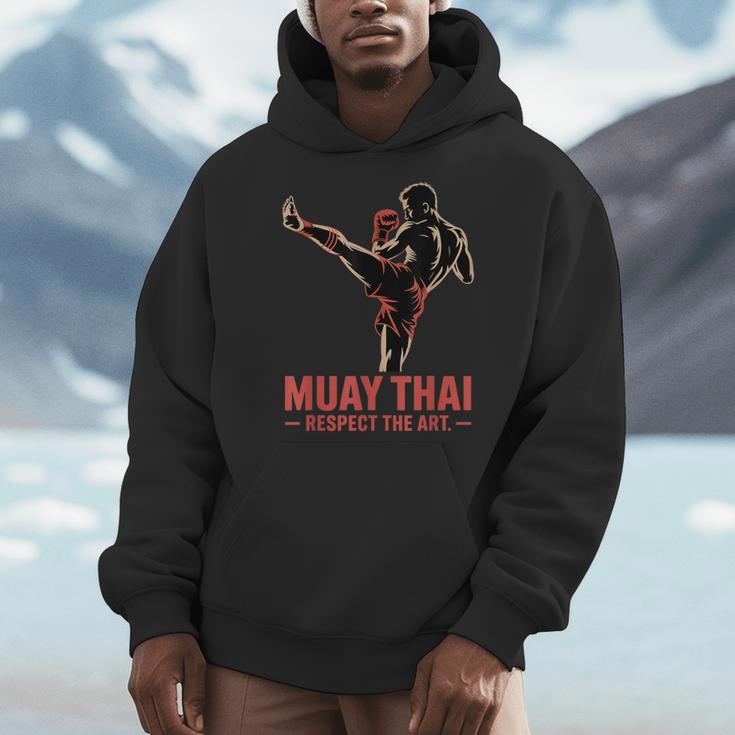 Muay Thai Respect The Art Martial Arts Kickboxing MMA Men Hoodie