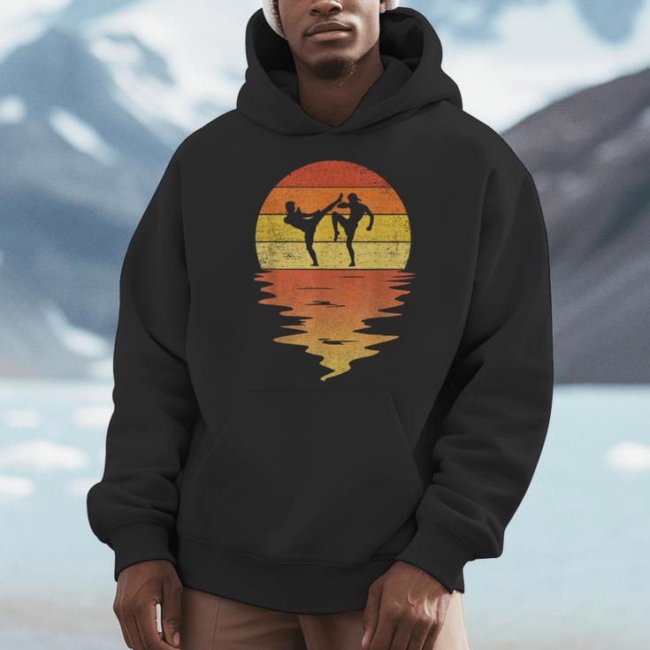 Muay Thai Shirt Retro Sunset 70s Vintage Muay Thai Men Hoodie