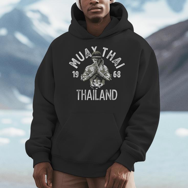 Muay Thai Thailand Vintage Tiger Fighter Training Small Men Hoodie