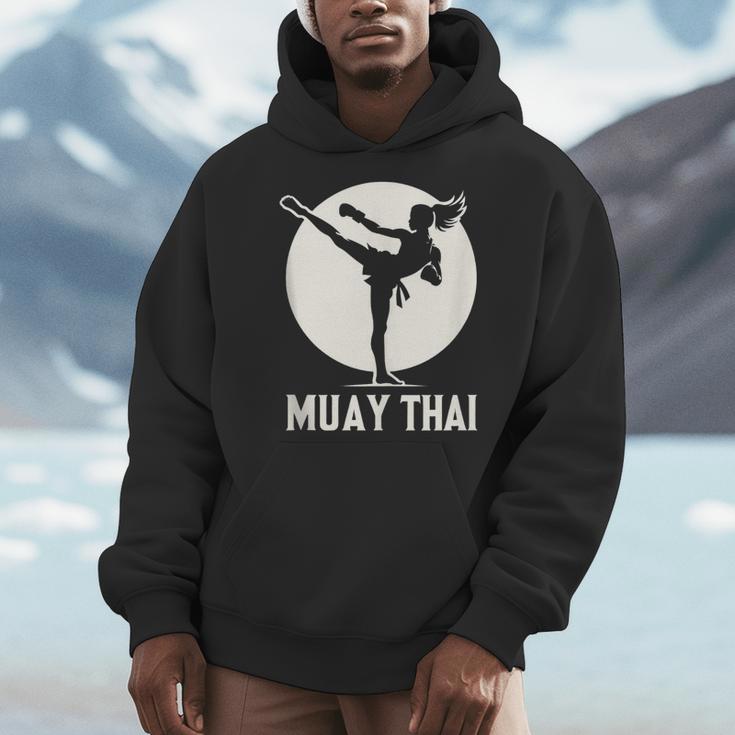 Muay Thai Woman Image Men Hoodie