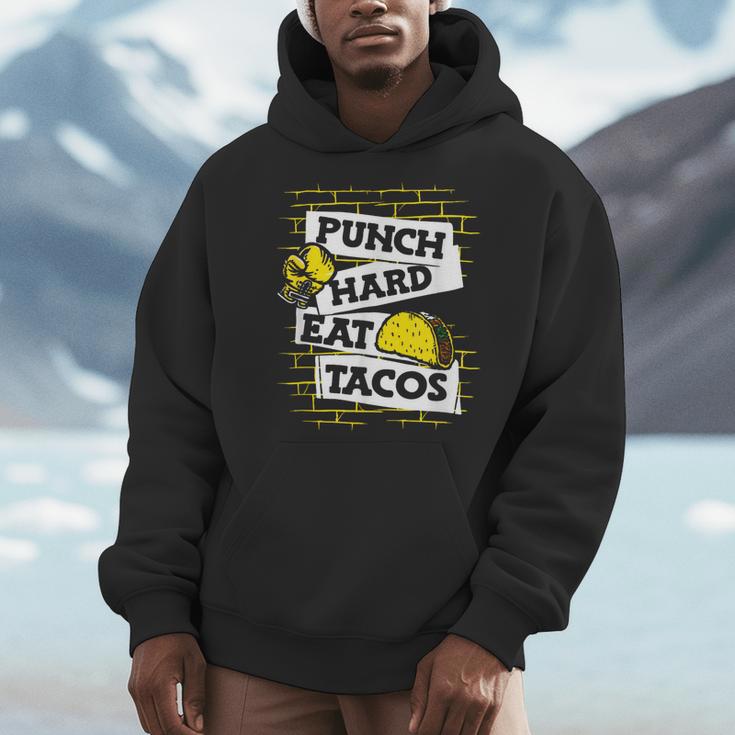 Punch Hard Eat Tacos Professional Boxer Muay Thai Boxing Men Hoodie Punch Hard Eat Tacos Professional Boxer Muay Thai Boxing Men Hoodie